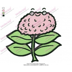 Pink Flower Embroidery Design